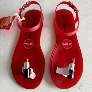 Katy Perry Collections Red Sandals with Lipstick Detail